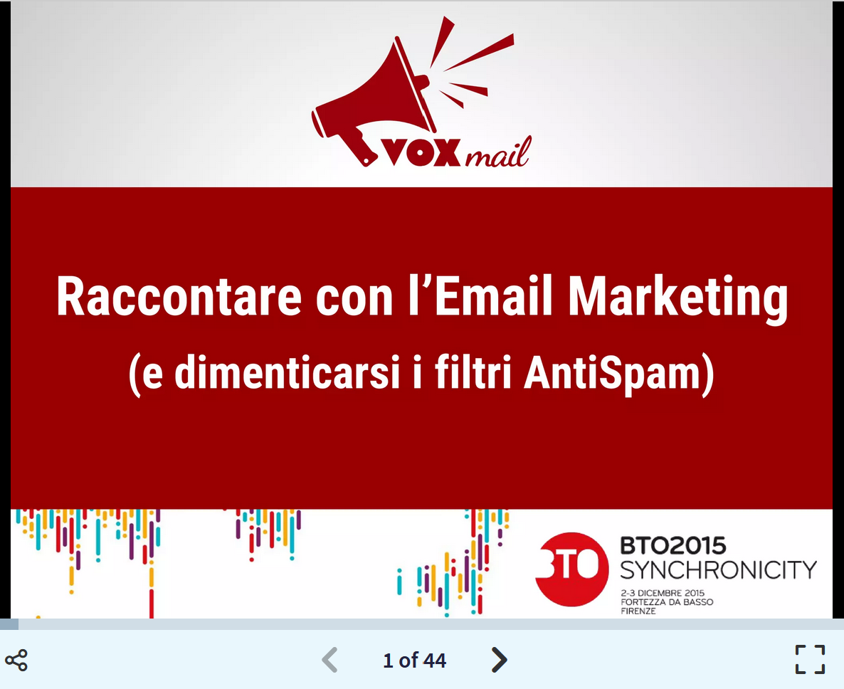 #BTO2015 - Raccontare con l’email marketing (e dimenticarsi i filtri antispam)